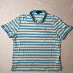 Polo Ralph Lauren Classic Fit Striped Blue White Short Sleeve Polo Shirt XL